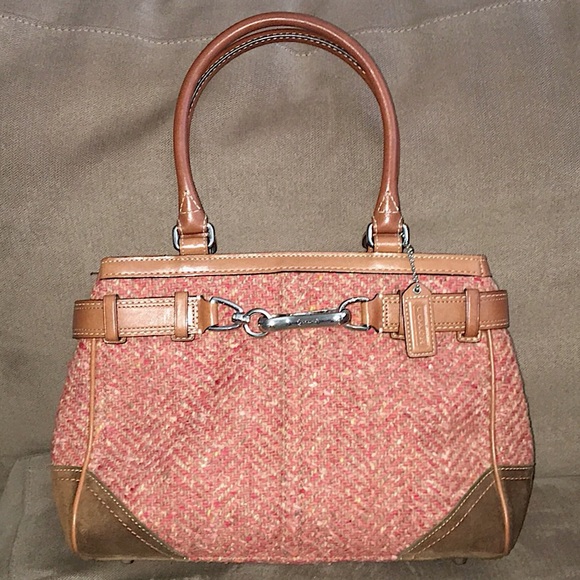 Coach Hampton Herringbone Handbag - Picture 1 of 8
